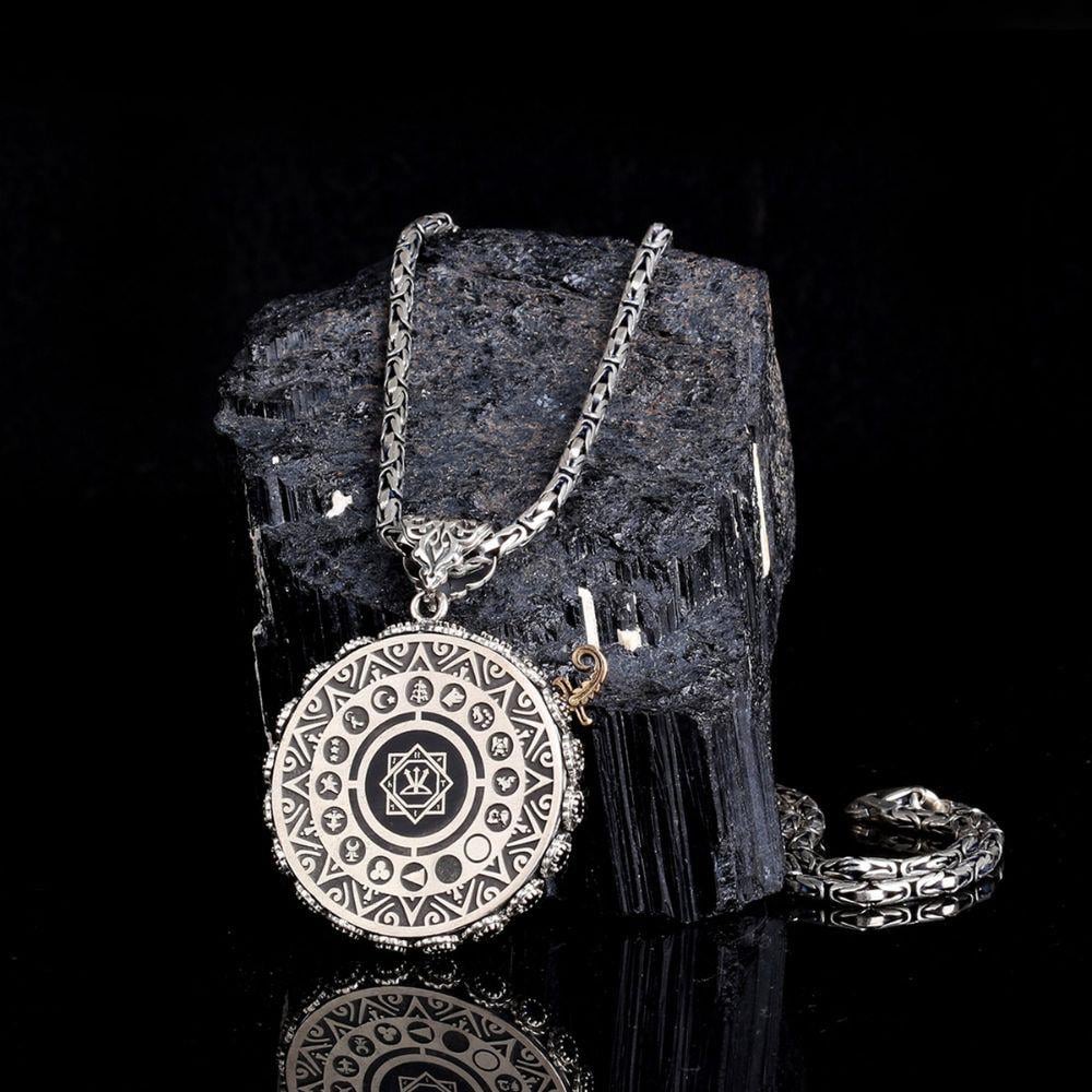 16 Türk Devleti Oğuz Kağan Mührü Madalyon Gümüş Kolye