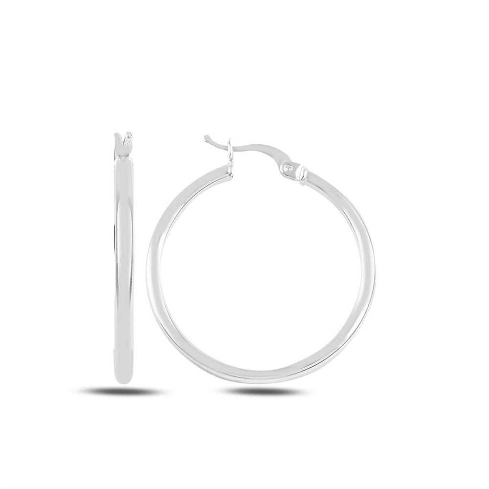 32 mm Sade Halka Model Gümüş Küpe