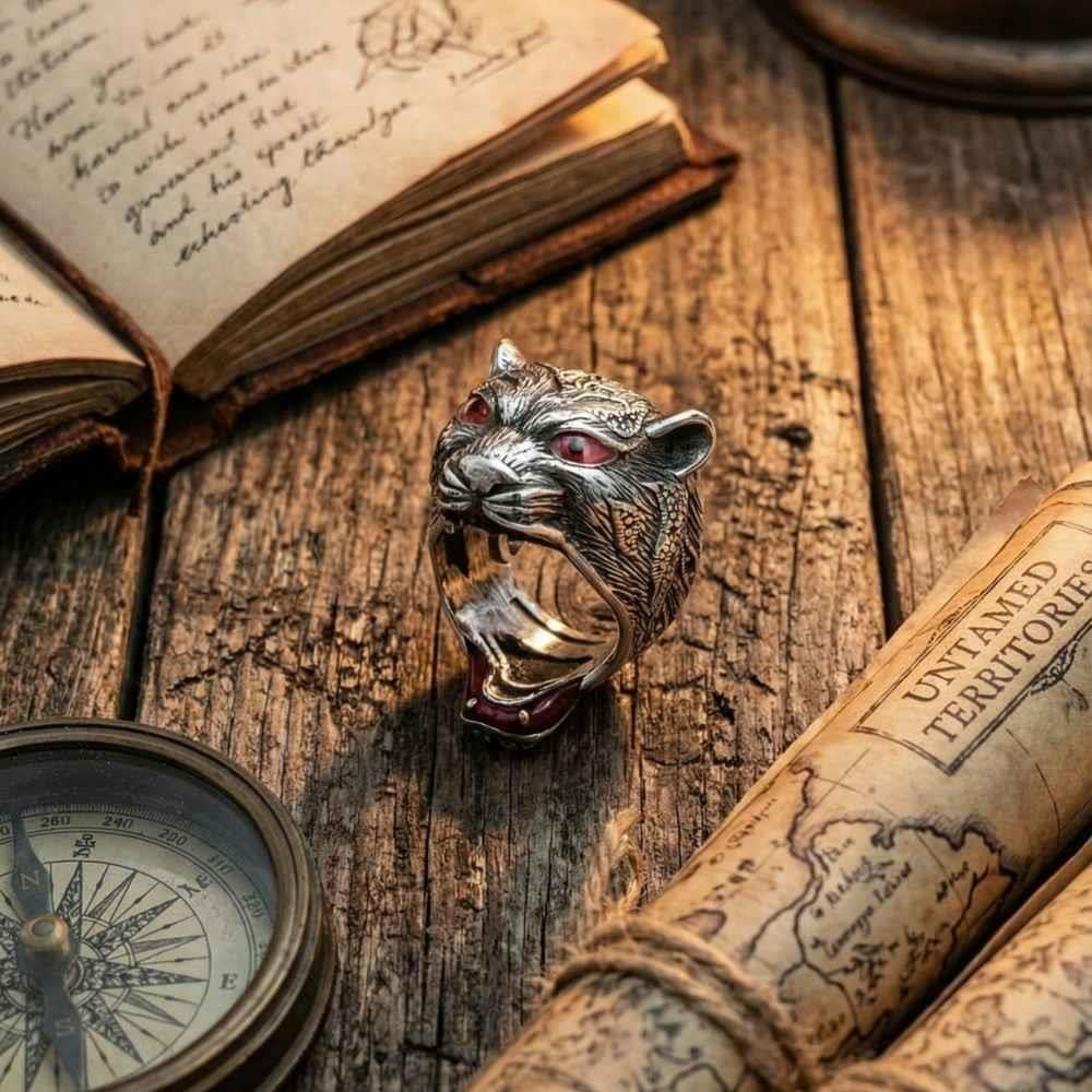 3D Kaplan Kafası Gümüş YüzükZ Serisi