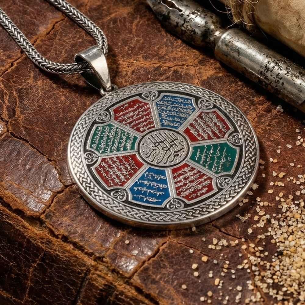 8 Sureli Koruyucu Gümüş KolyeDualı Kolye