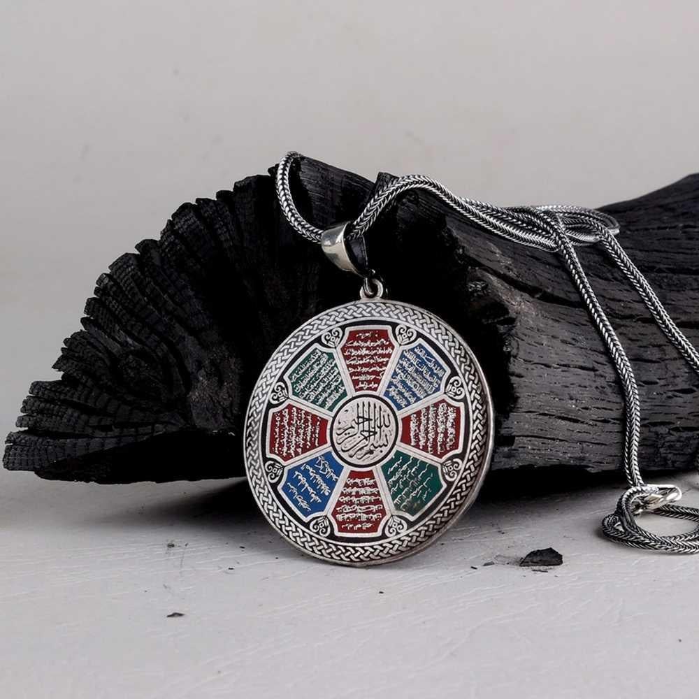 8 Sureli Koruyucu Gümüş KolyeDualı Kolye