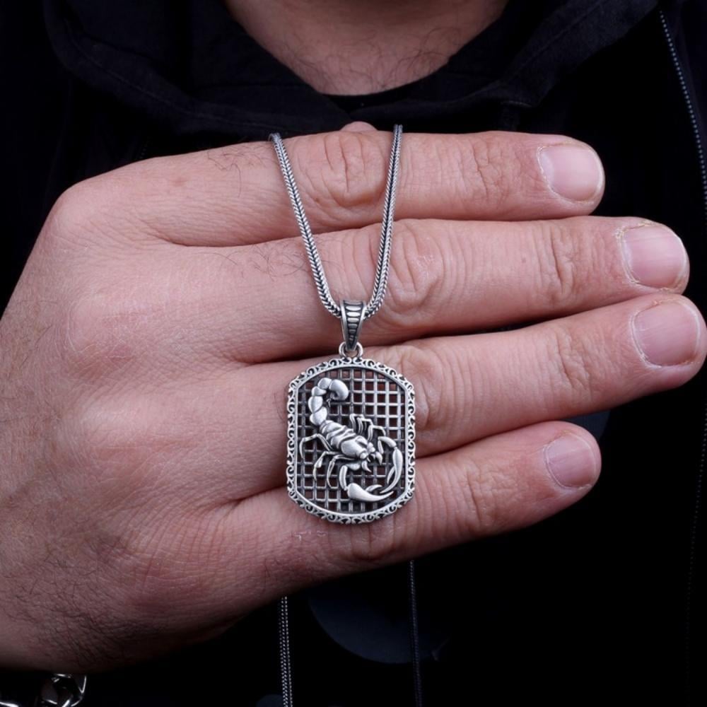 925 Ayar Gümüş Akrep Motifli Unisex Model KolyeKolye