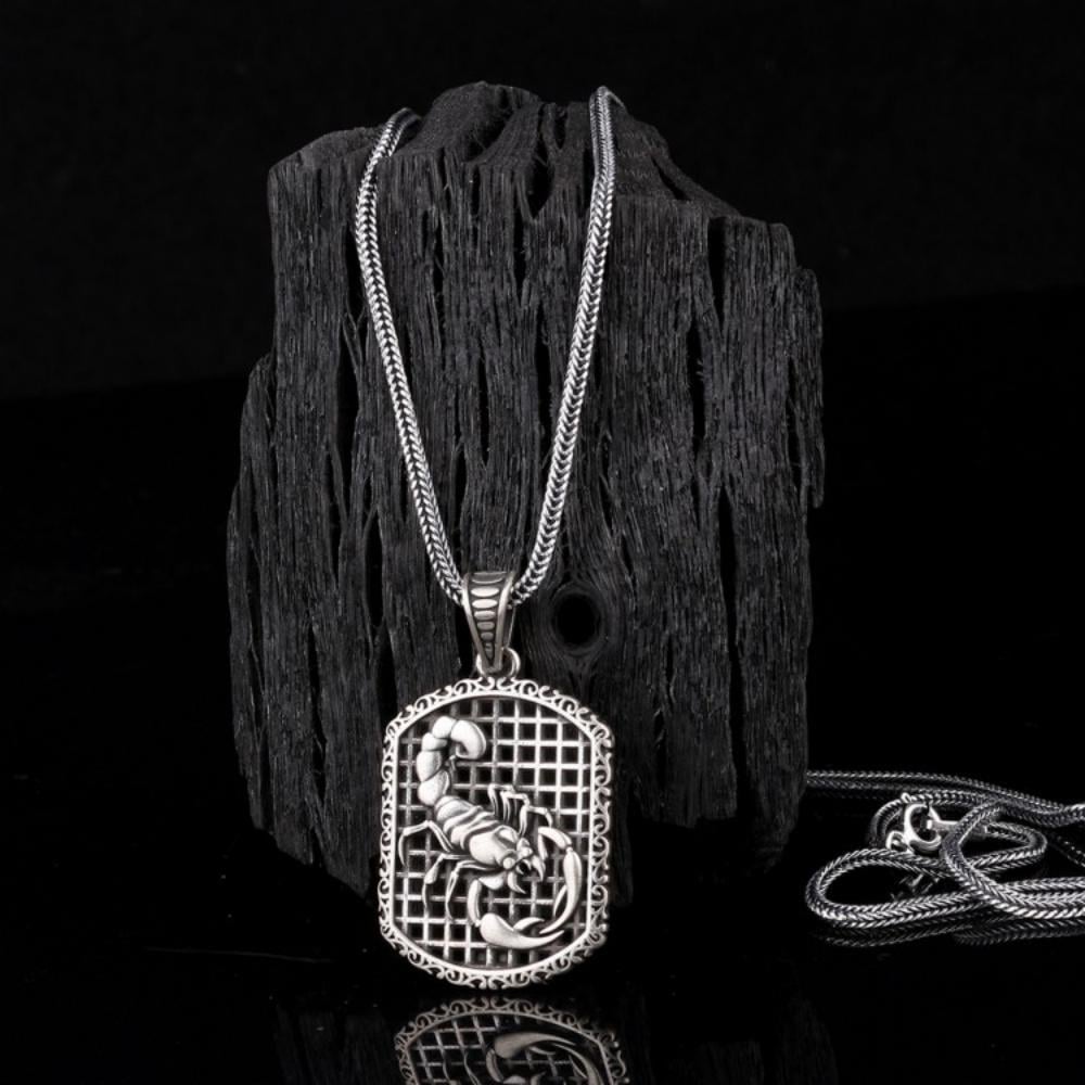 925 Ayar Gümüş Akrep Motifli Unisex Model KolyeKolye