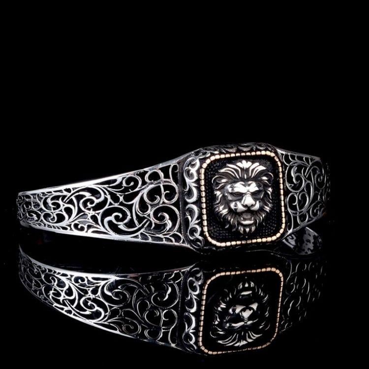 925 Ayar Gümüş Aslan Model Otantik Motif Erkek BileklikErkek Bileklik