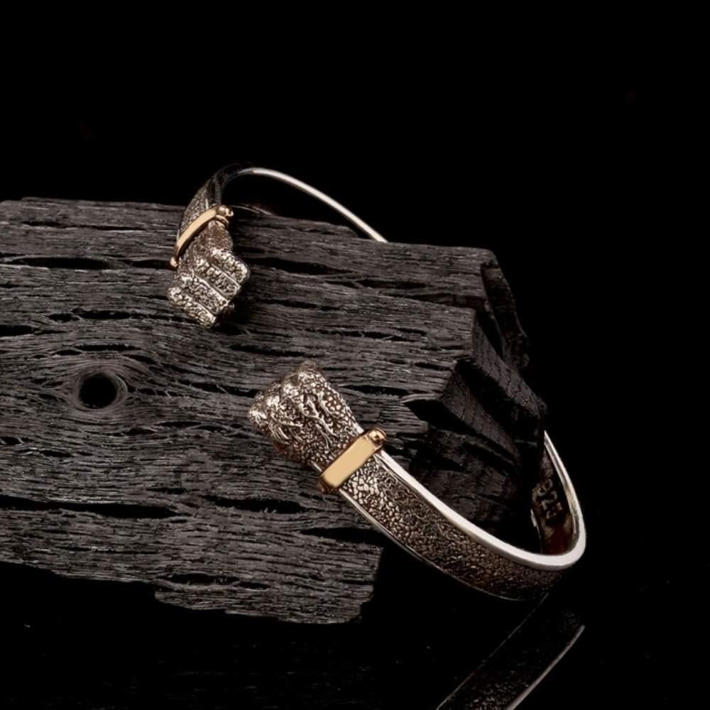 925 Ayar Gümüş Çift Yumruk Model Erkek BileklikErkek Bileklik