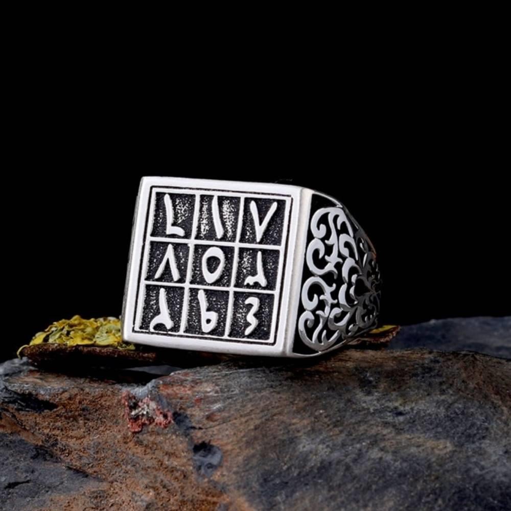 925 Ayar Gümüş Ebced Hesabı Model Erkek YüzükEbced Hesabı Yüzük
