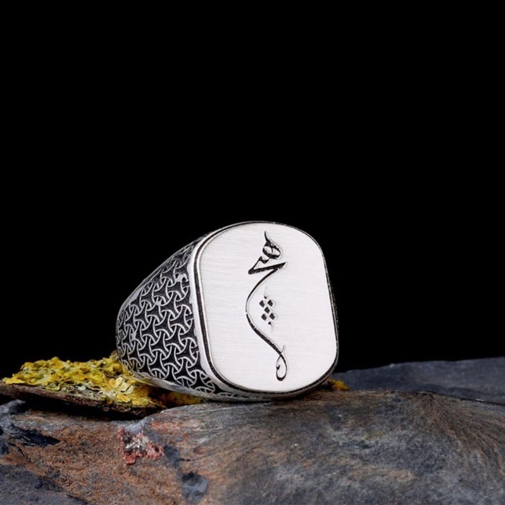 925 Ayar Gümüş Hiç Yazılı Figürlü Erkek YüzükHiç Yazılı Yüzük