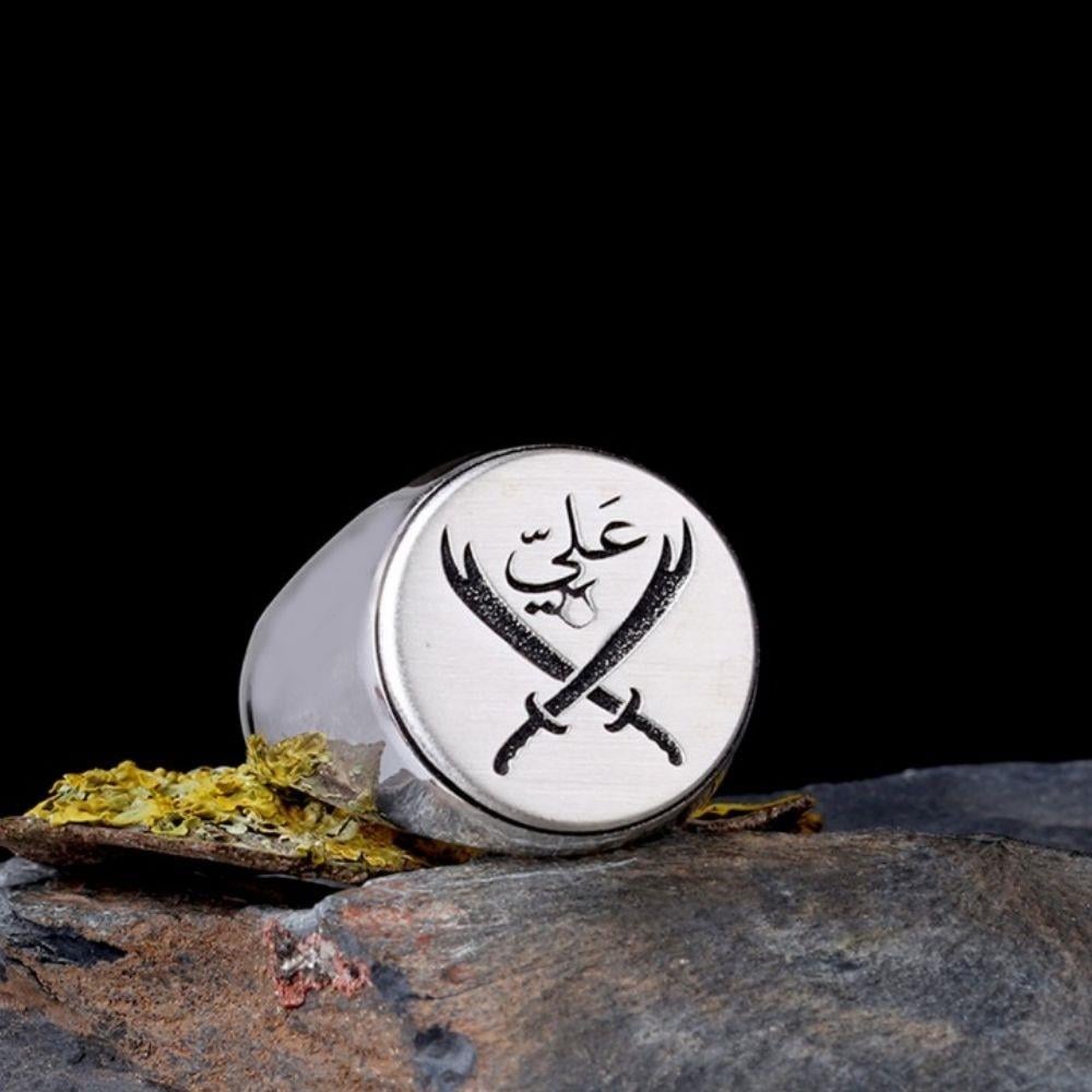 925 Ayar Gümüş Hz Ali Kılıcı Model Erkek YüzükZülfikar Kılıcı Yüzük