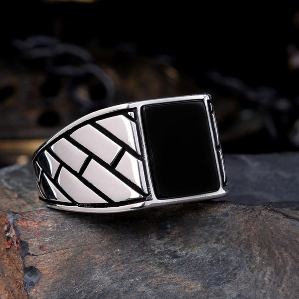 925 Ayar Gümüş Oniks Taşlı Erkek YüzükOniks Taşlı Yüzükler