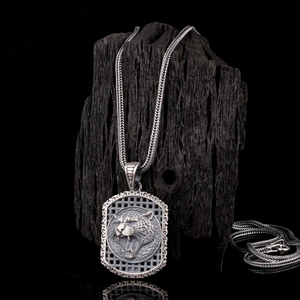 925 Ayar Gümüş Puma Motifli Unisex Model KolyeKolye