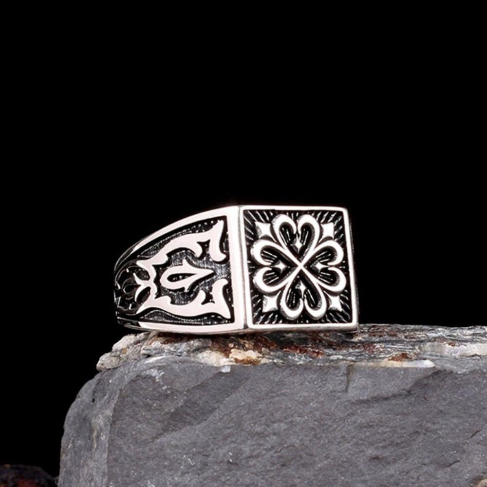 925 Ayar Gümüş Taşsız Desenli Model Erkek YüzükTaşsız Yüzükler