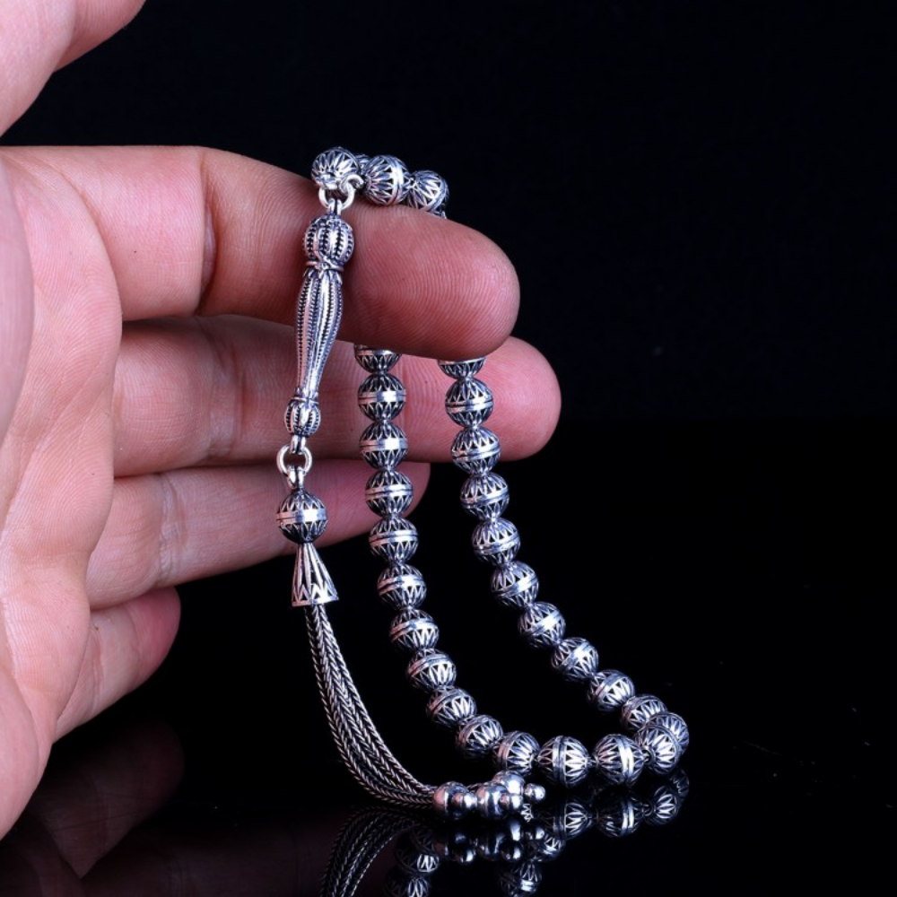 925 Ayar Küre Kesim Fizyon Model Gümüş Tesbih