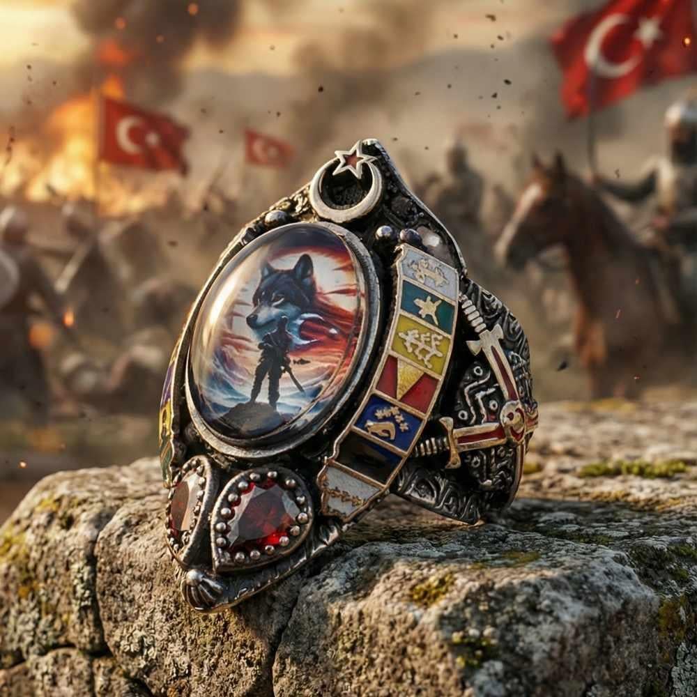 Albayrak Muhafızı Zihgir Gümüş YüzükBaşparmak & Zihgir Yüzükleri