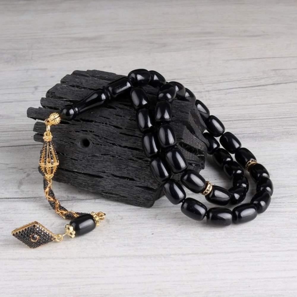 Altın Kaplama Gümüş Püsküllü Ateş Kehribar TesbihFire Amber Rosary