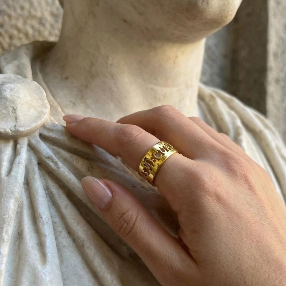 Anima Dulcis Vivas Mecum YüzüğüTaşsız Yüzükler