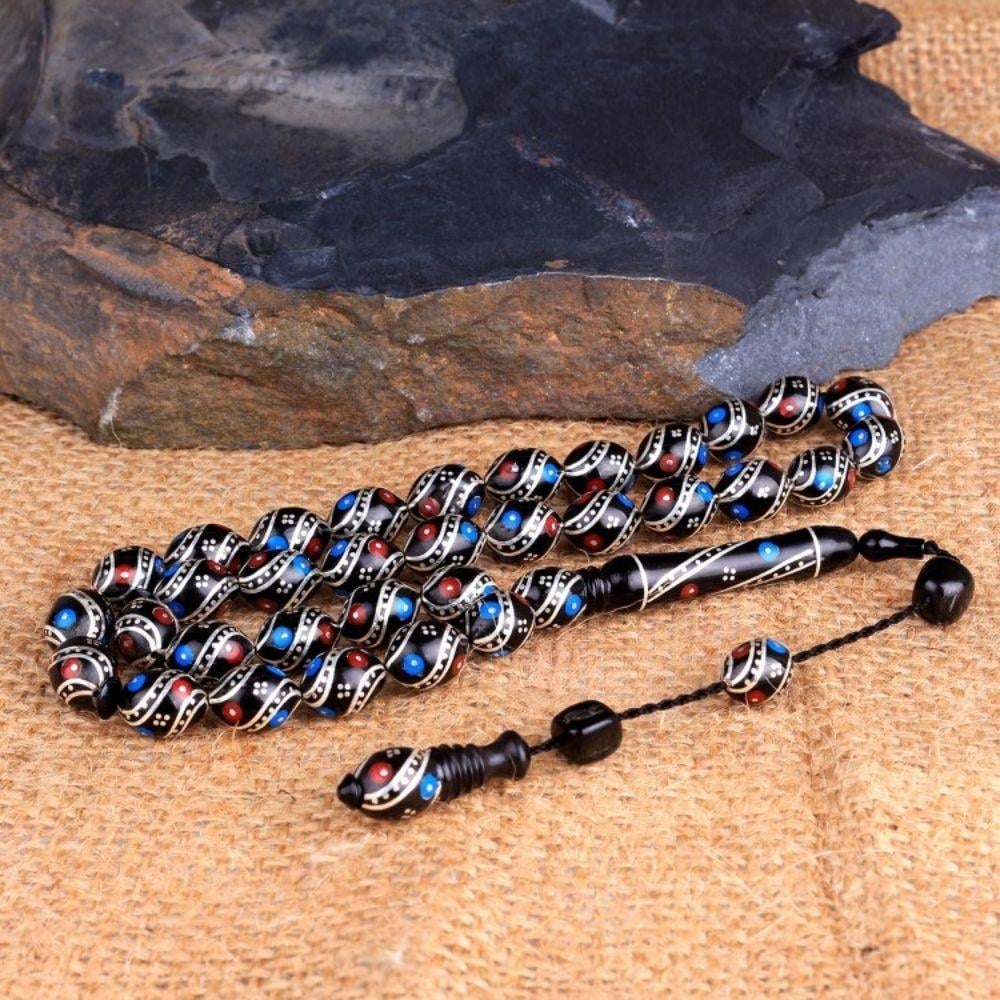 Arpa Kesim Gümüş İşleme Sistemli Erzurum Oltu Taşı Tesbih