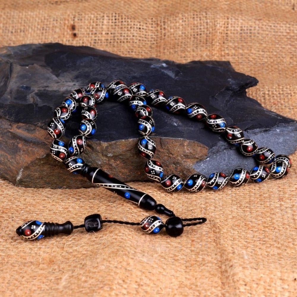 Arpa Kesim Gümüş İşleme Sistemli Erzurum Oltu Taşı Tesbih