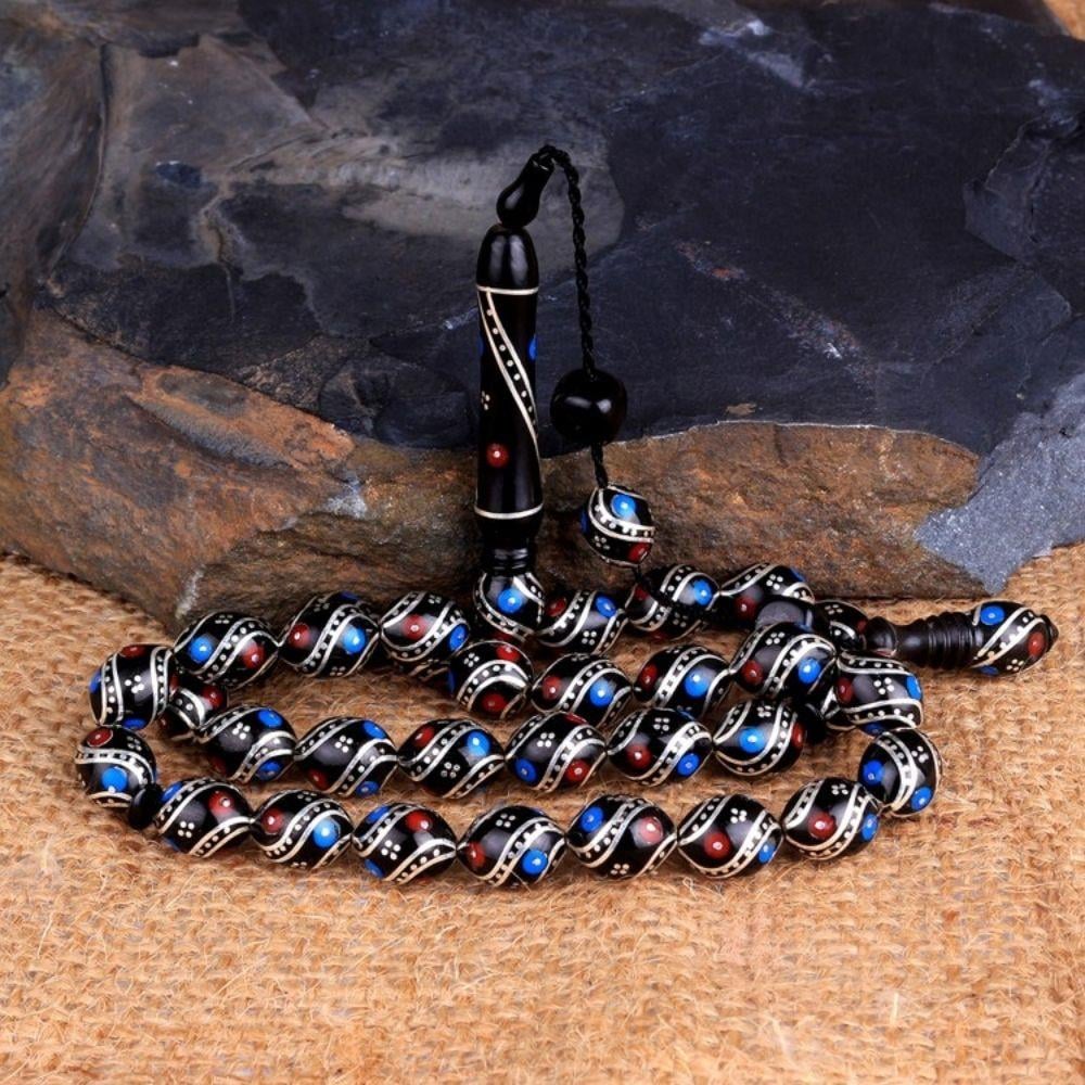 Arpa Kesim Gümüş İşleme Sistemli Erzurum Oltu Taşı Tesbih