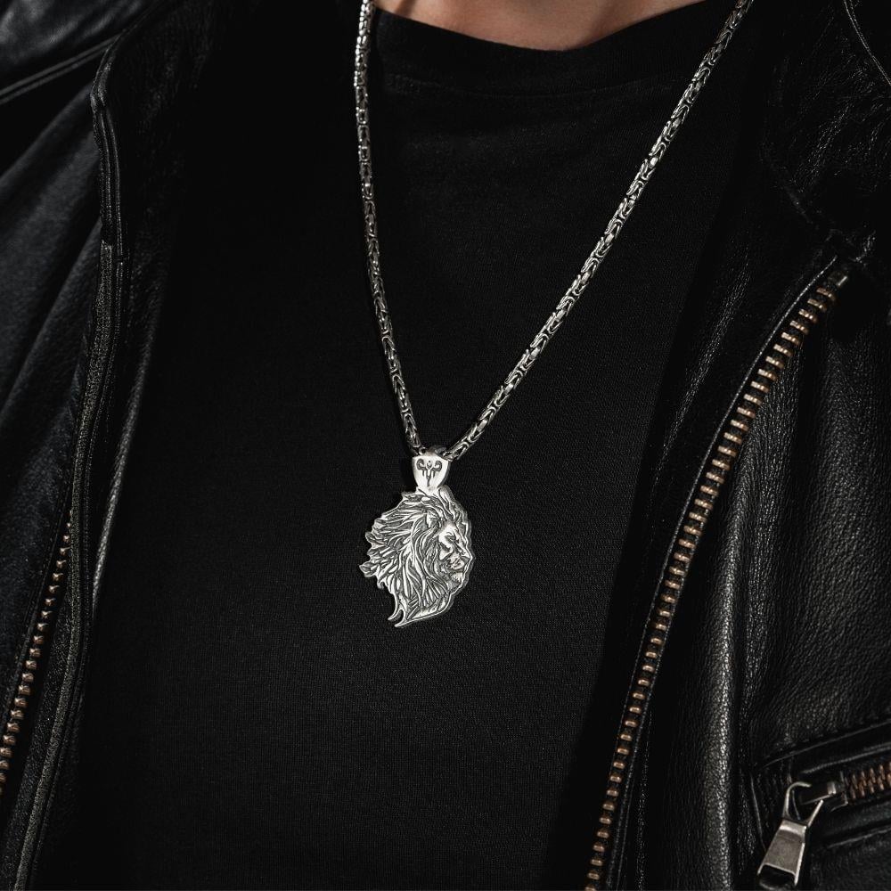 Aslan Kral Model Gümüş Kolye