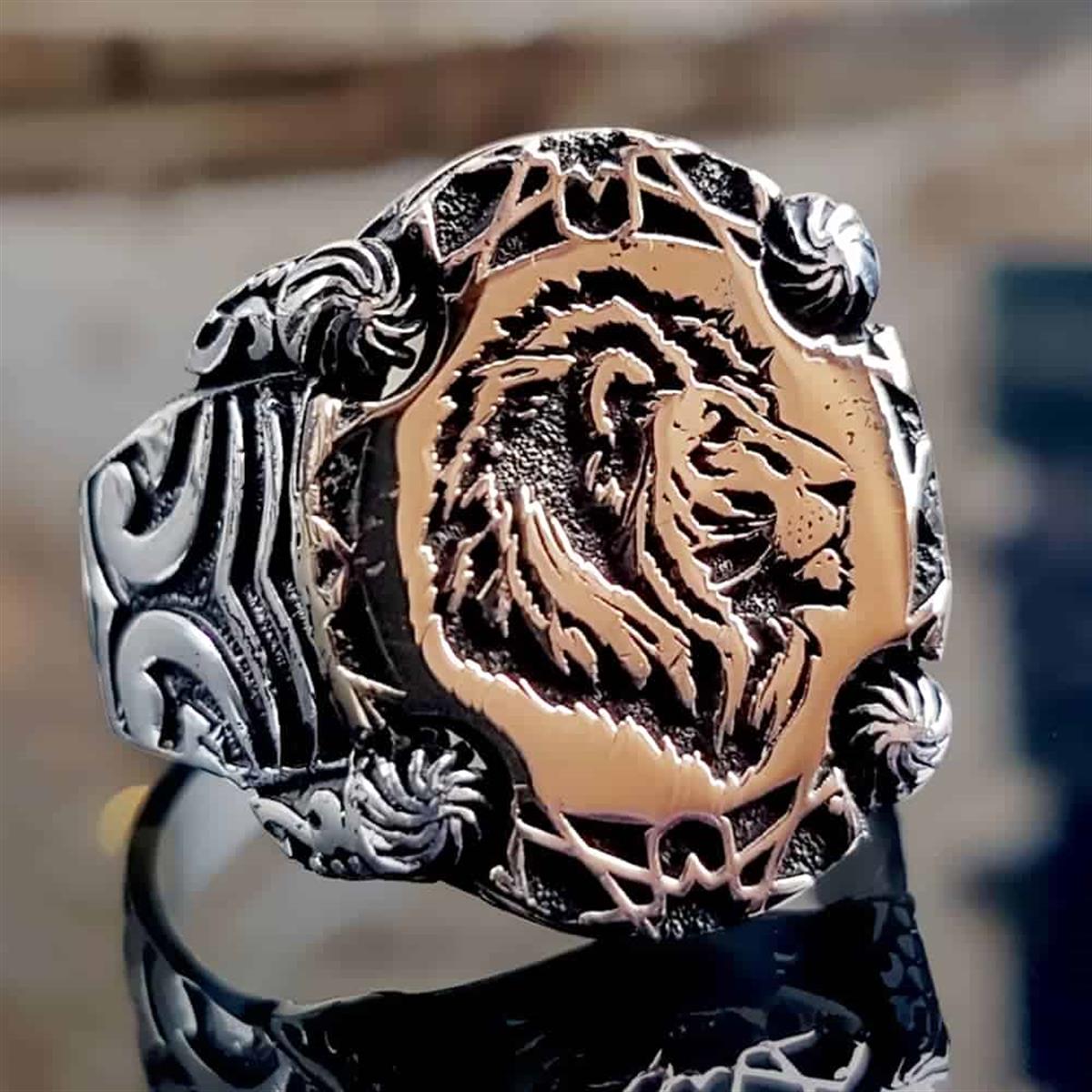 Aslan Yeleli Erkek Gümüş Yüzük