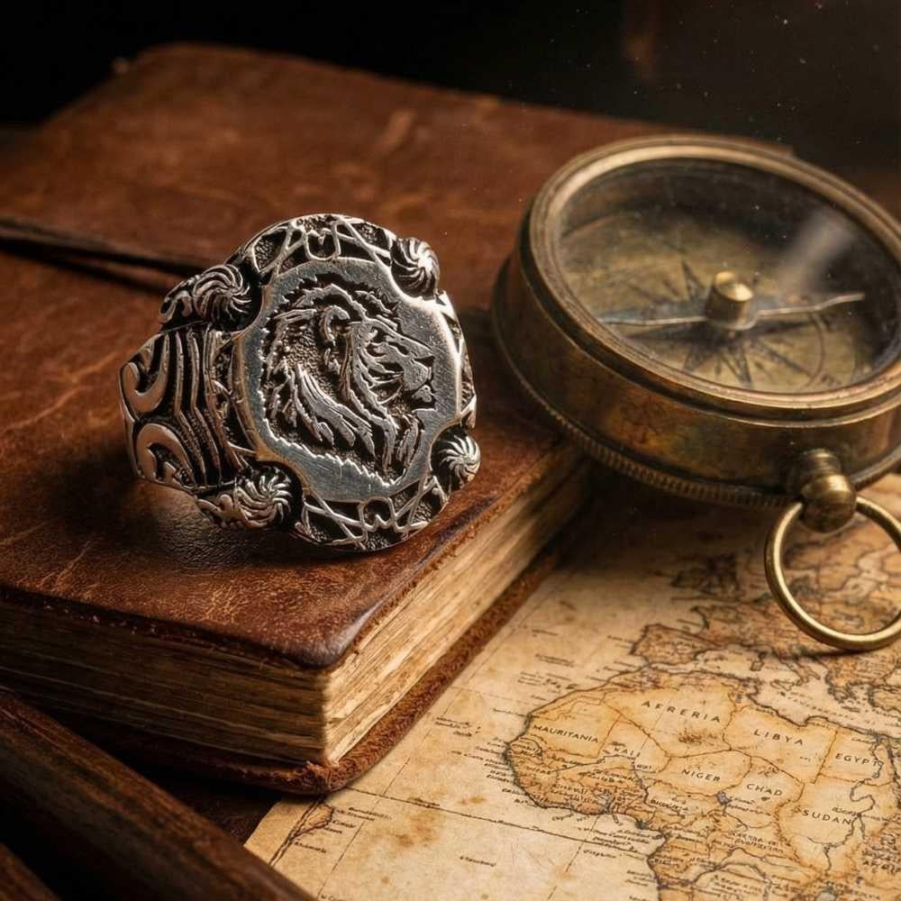 Aslan Yeleli Erkek Gümüş YüzükPlain Ring