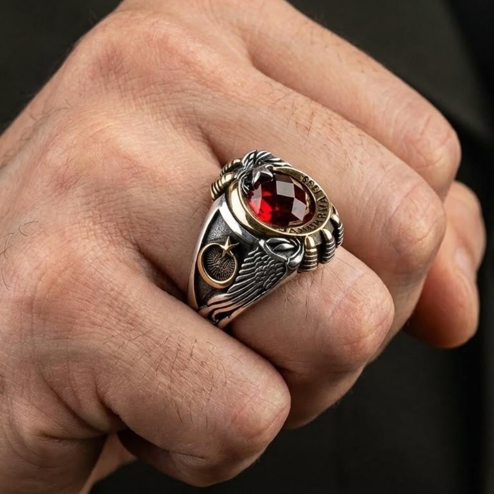 Petty Officer Tugra Embroidered Silver RingTurkish Army Petty Officer Ring