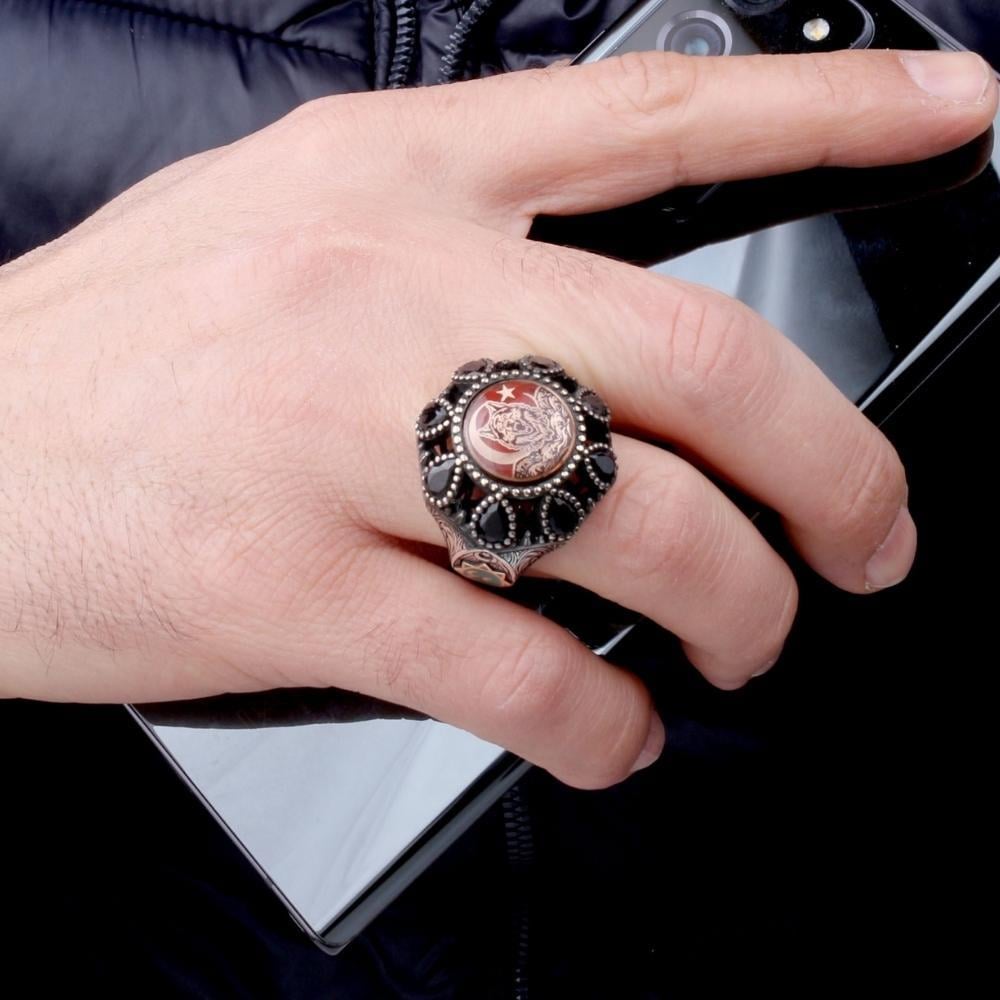 Ay Yıldız Bozkurt Üç Hilal Gümüş YüzükBozkurt Yüzükleri