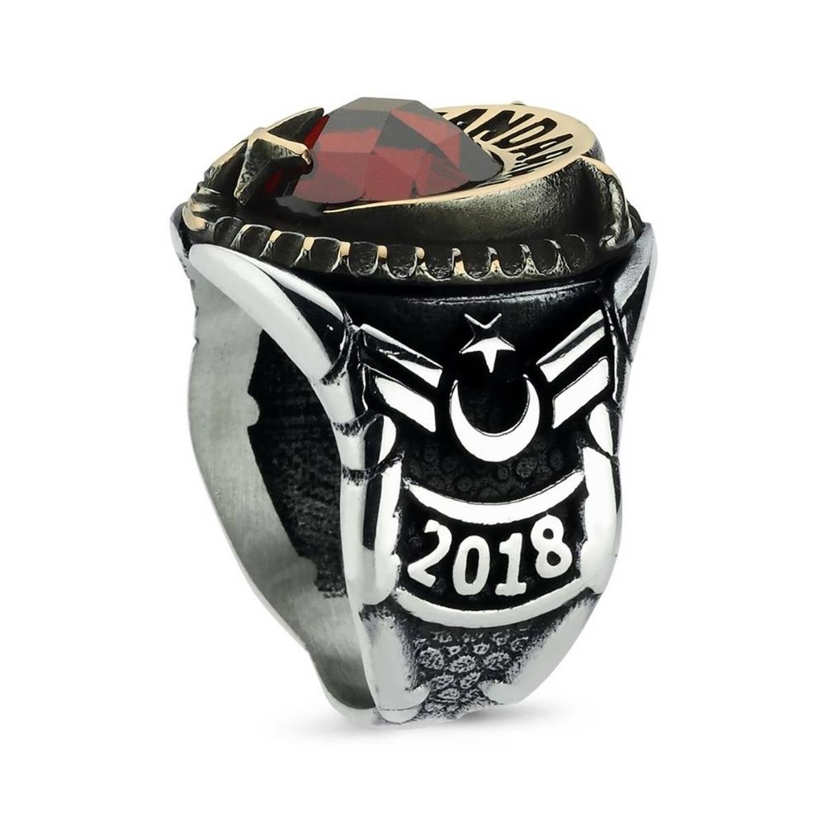 Ay Yıldız Jandarma Dönem Gümüş Yüzük