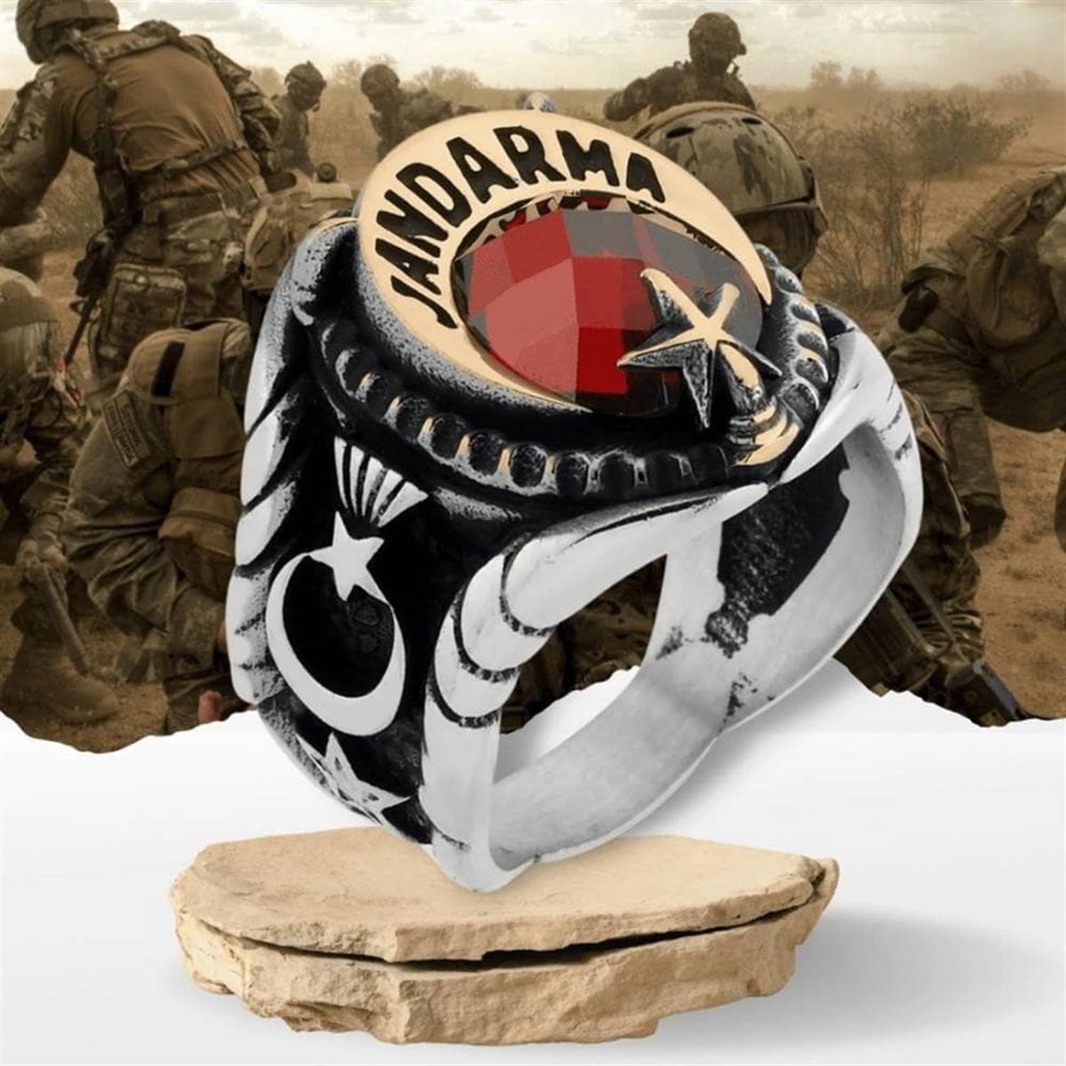 Ay Yıldız Jandarma Dönem Gümüş Yüzük