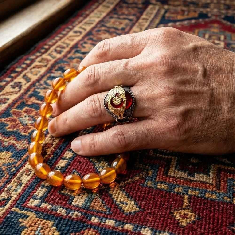 Ay Yıldız Osmanlı Motifli Gümüş YüzükAy Yıldız Yüzükler