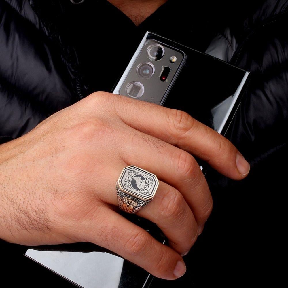 Bozkurt Göktürkçe Türk Yazılı Gümüş Yüzük