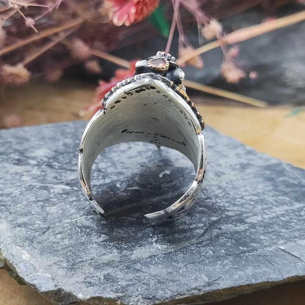 Bozkurt Kılıç Ay Yıldız İşlemeli Gümüş Zihgir YüzükBaşparmak & Zihgir Yüzükleri