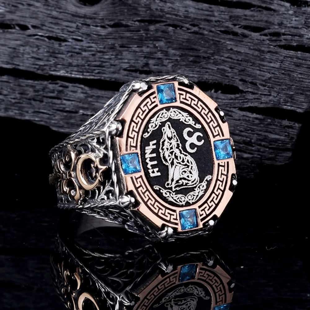 Bozkurt Üç Hilal Göktürkçe Türk Gümüş YüzükBozkurt Yüzükleri