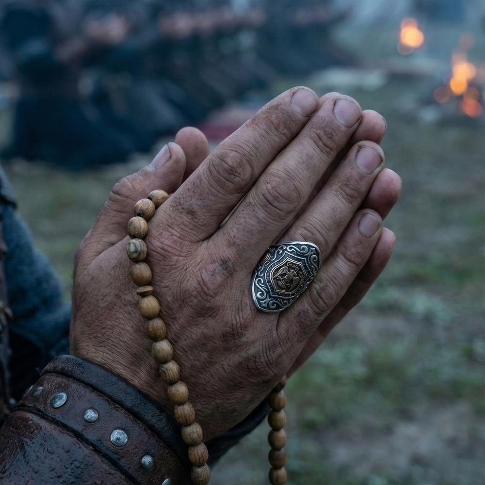 Çift Başlı Kartal Zirkon Taşlı Okçu Gümüş YüzükBaşparmak & Zihgir Yüzükleri