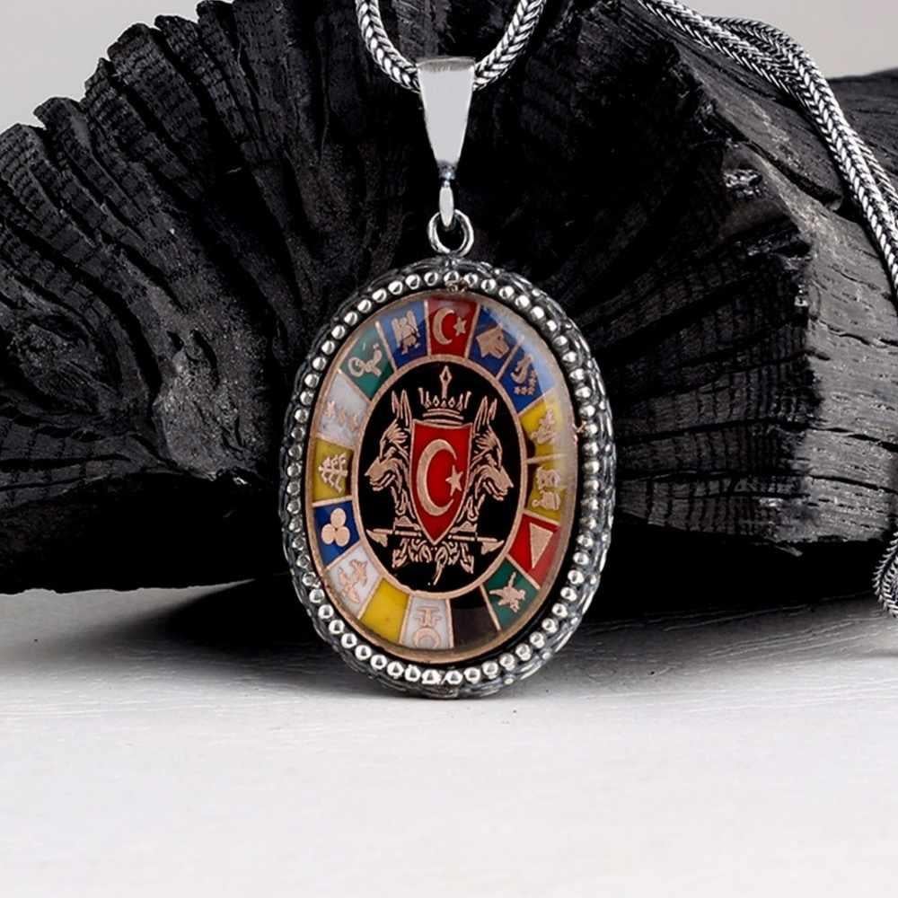 Çift Bozkurt 16 Türk Devleti Gümüş Kolye16 Türk Devleti Kolye