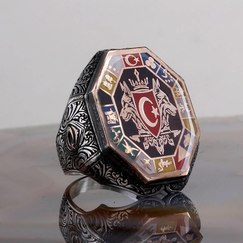 Çift Bozkurt 16 Türk Devleti Gümüş Yüzük & Kolye KombiniSilver Ring and Necklace Combinations