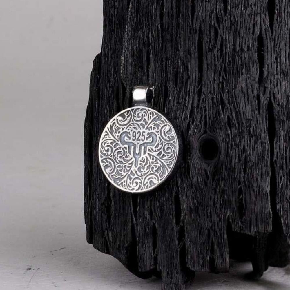 Çift Bozkurt Türk Bayrağı Gümüş Kolye UcuKolye Ucu