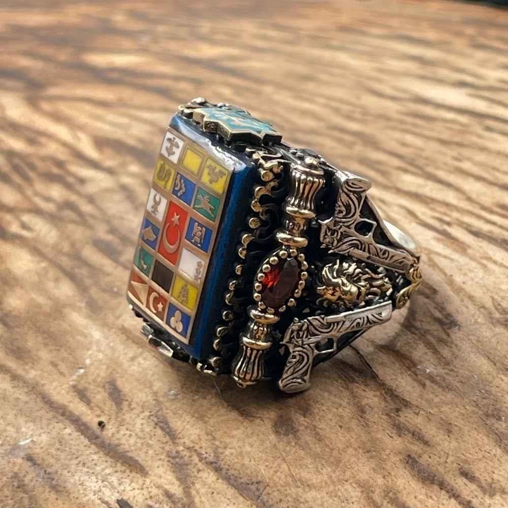 Çift Tabanca 16 Türk Devleti Gümüş Yüzük16 Türk Devleti Yüzük