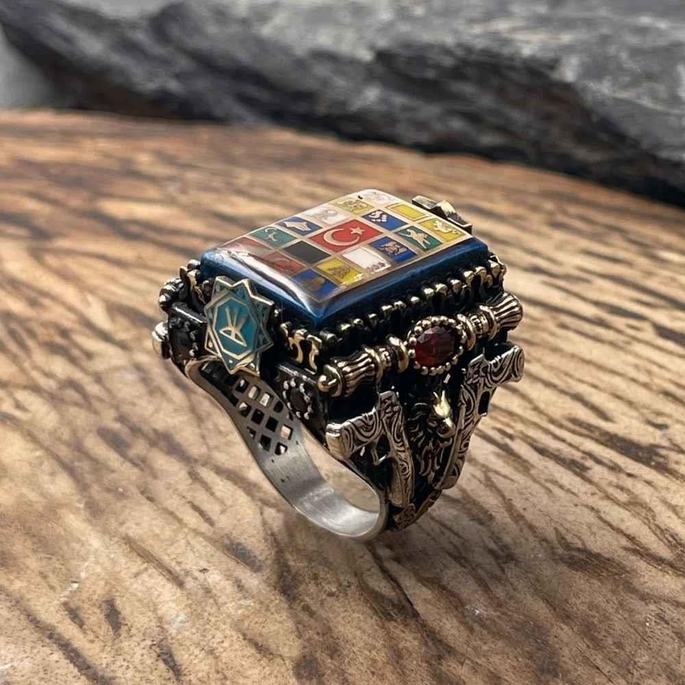 Çift Tabanca 16 Türk Devleti Gümüş Yüzük16 Türk Devleti Yüzük