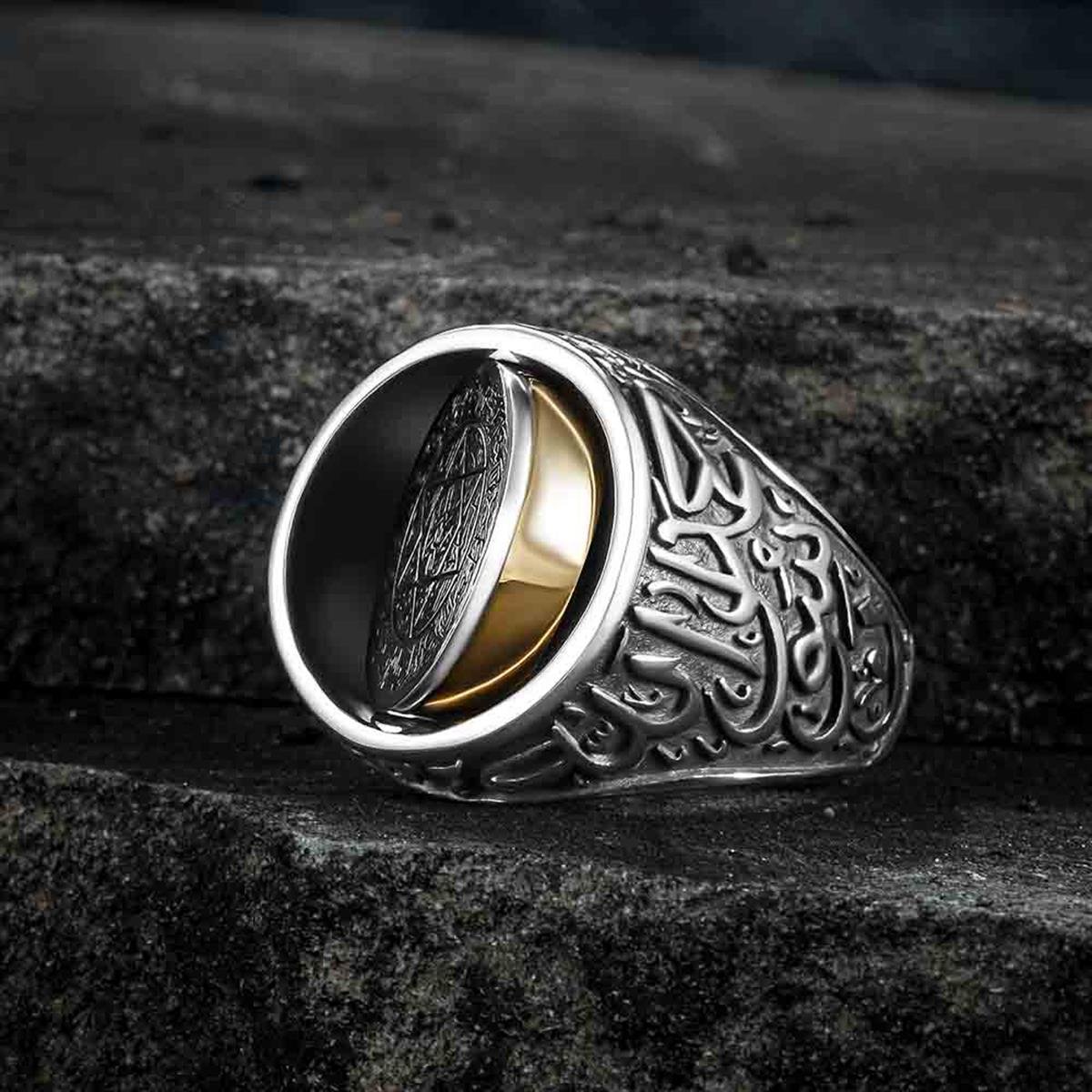 Çift Taraflı Mührü Süleyman Gümüş Yüzük