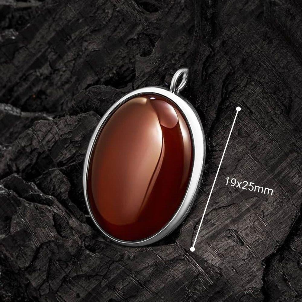 Doğal Kırmızı Akik Taşı Gümüş KolyeNatural Stone Necklace