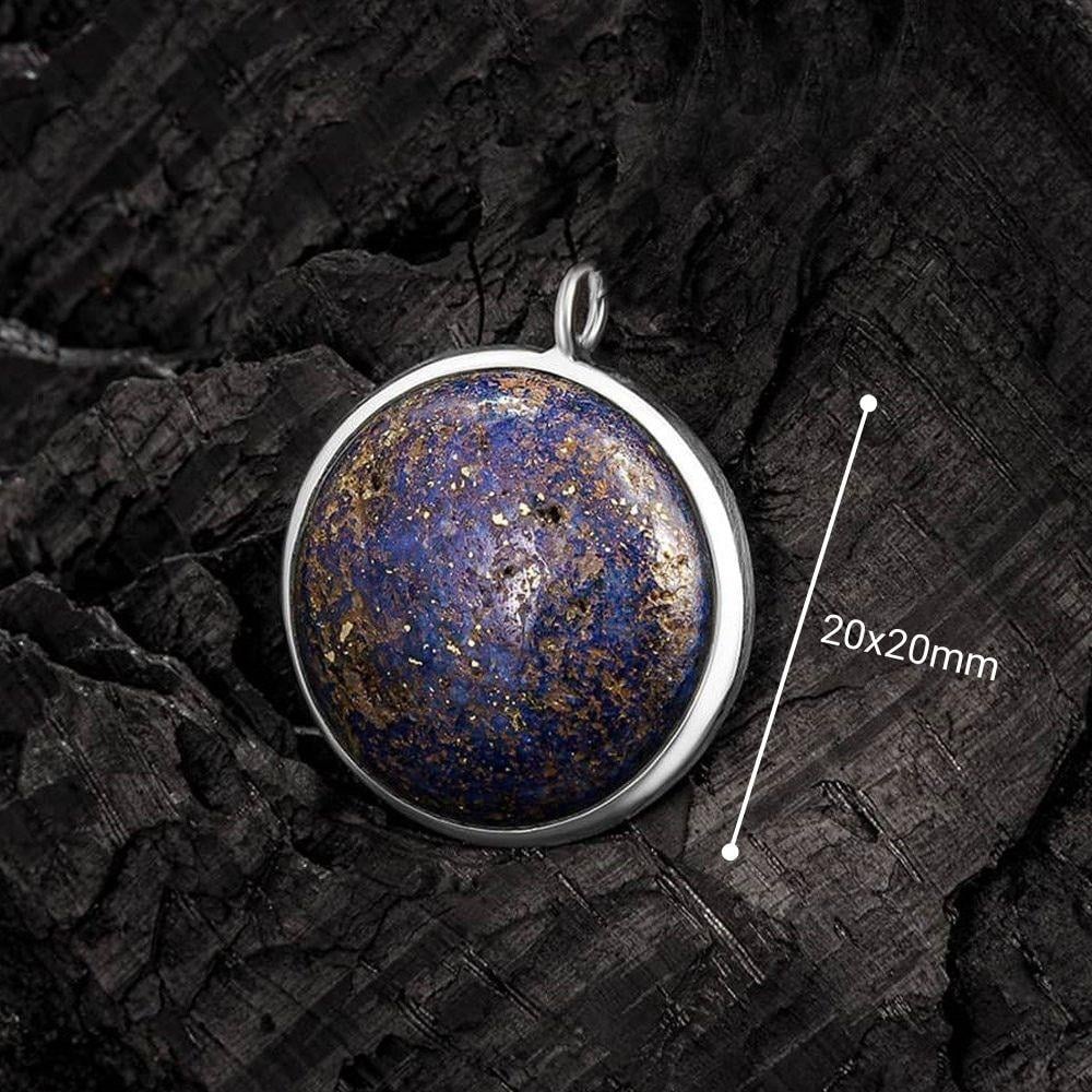 Doğal Lapis Lazuli Taşı Gümüş Kolye UcuKolye Ucu