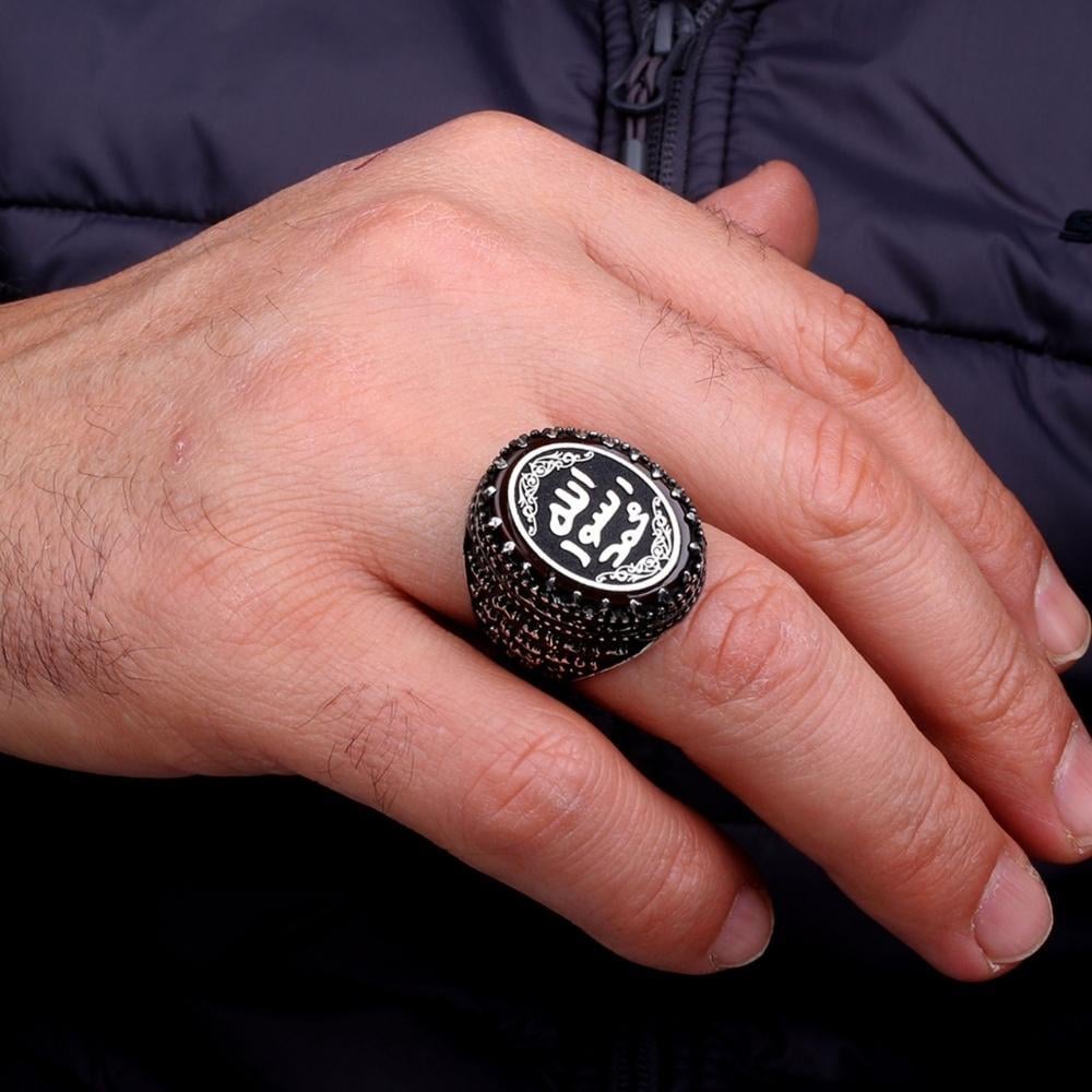 Dualı Tasarım Mührü Şerif Gümüş YüzükMührü Şerif Yüzük