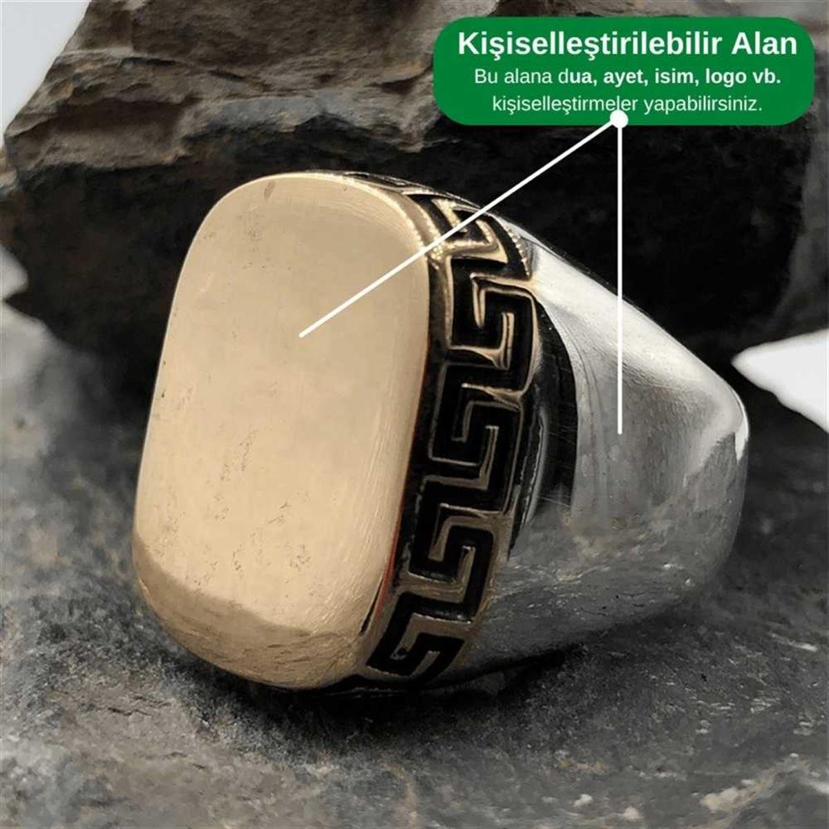 Düz Sade Tasarım Kişiye Özel Gümüş Yüzük