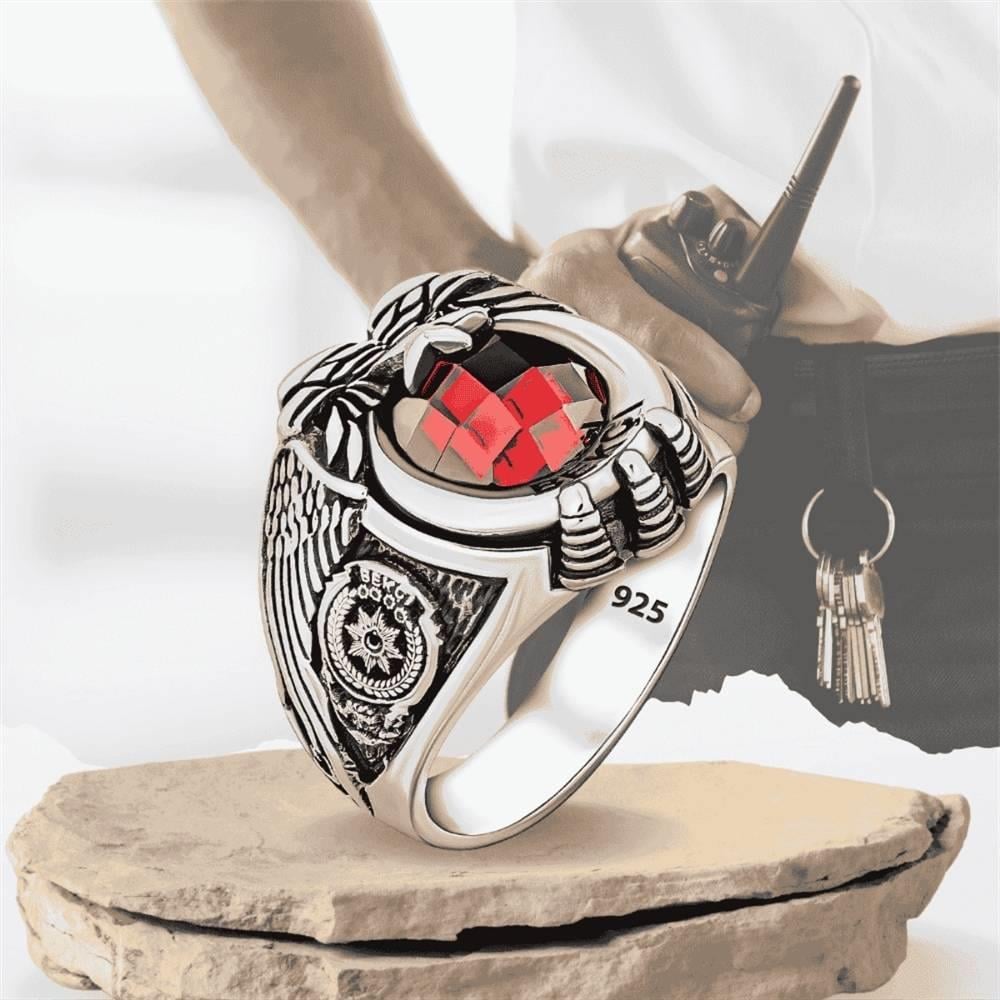 Emniyet Teşkilatı Bekçi Gümüş YüzükTurkish Soldier and Police Ring