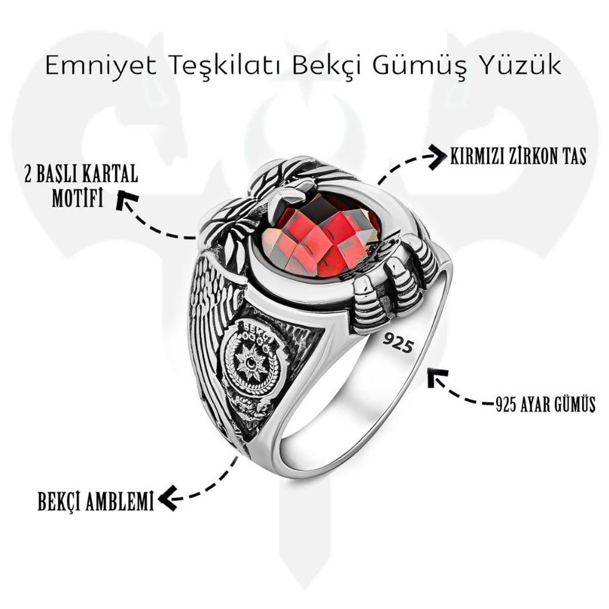 Emniyet Teşkilatı Bekçi Gümüş Yüzük