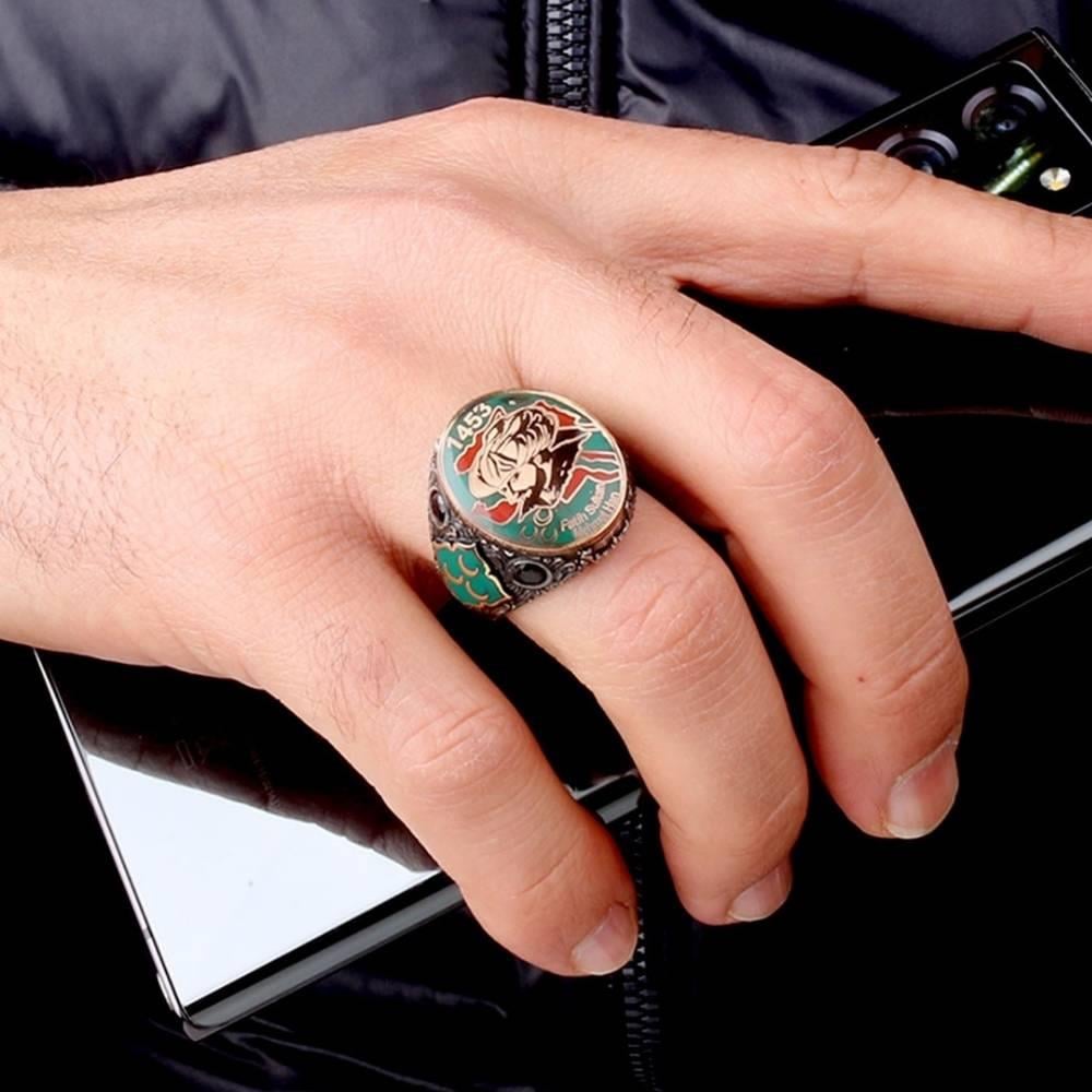 Fatih Sultan Mehmet Han Özel Üretim Gümüş YüzükOsmanlı Yüzükleri