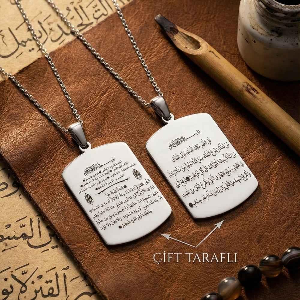 Fatiha Ayetel Kürsi Ali İmran 26. 27. Ayetleri Gümüş KolyeAyetel Kürsi Kolye
