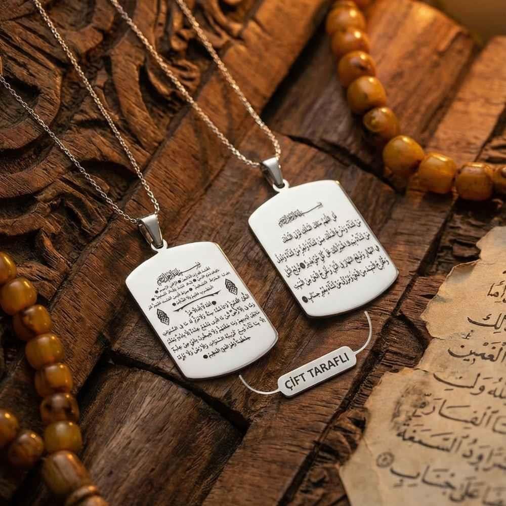 Fatiha Ayetel Kürsi Ali İmran 26. 27. Ayetleri Gümüş KolyeAyetel Kürsi Kolye
