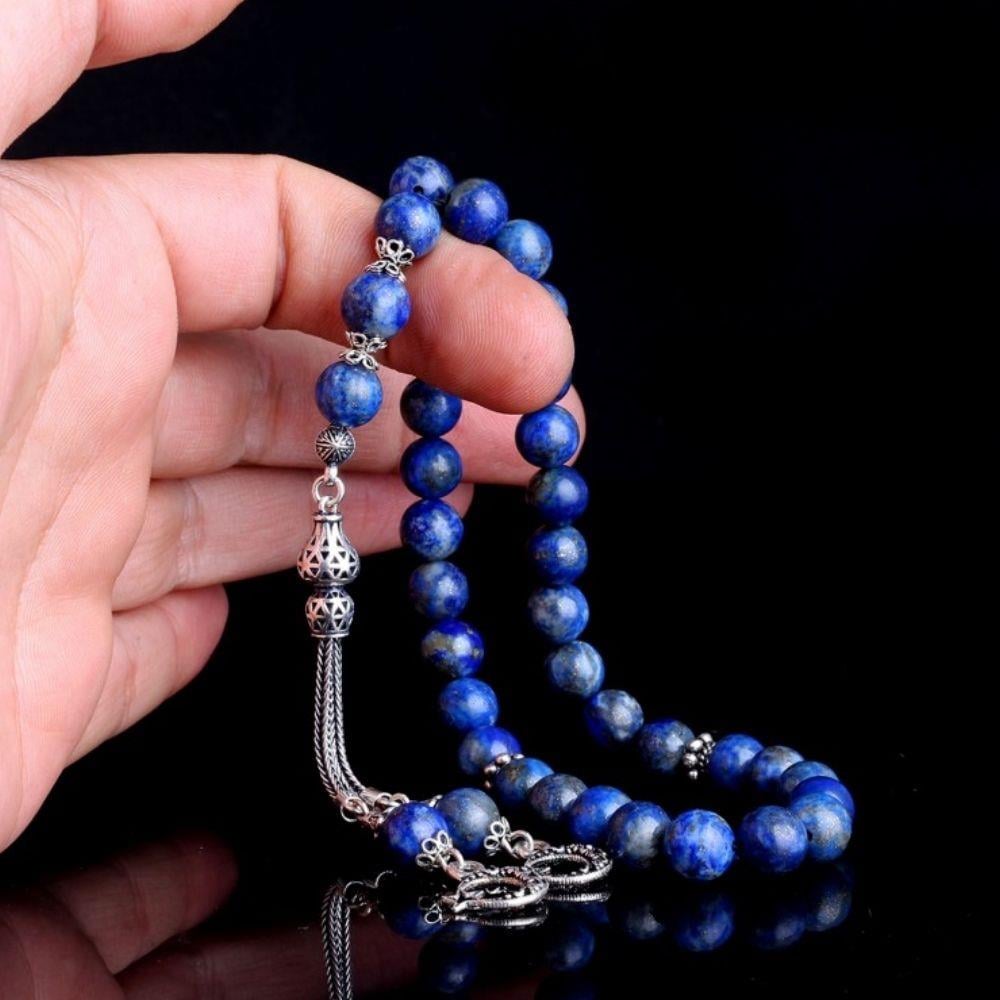 Gümüş Ay Yıldız Model Lapis Taşı Tesbih